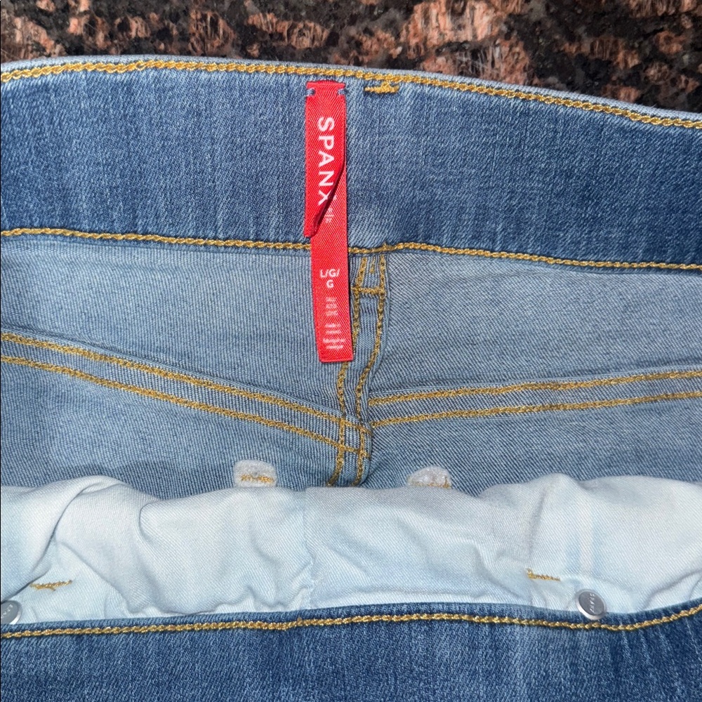 SPANX Seamed Front Pull On Wide Leg Jeans - Tall Inseam - Picture 3 of 7